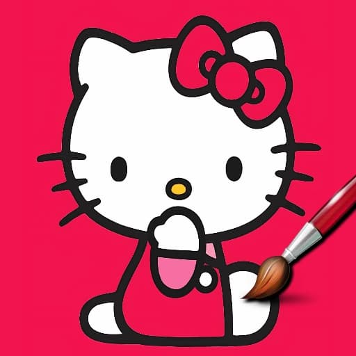 Easy Coloring Kitty
